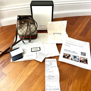 GUCCI OPHIDIA GG MINI BUCKET BAG with Certificate & receipt